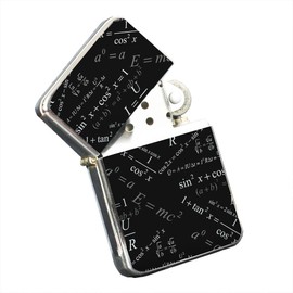 Elements of Space Math Physics - Silver Chrome Pocket Lighter