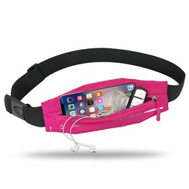AIKENDO Slim Running Belt Fanny Pack for Women Men, Phone Holder Runners Pouch Waist Workout Jogging, Money Gift Gear Accessories, Pink, one size, Fashion,(1802)