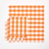 HOMESCAPES Set of 4 Orange Gingham Napkins Block Check Pattern