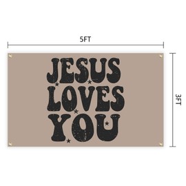 Jesus Loves You Tapestry 3X5 Ft Funny Tapestry Decoration for College Bedroom Room Dorm Wall Aesthetic Decor Tapestry