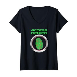 Womens Cyber Security - Access Denied V-Neck T-Shirt