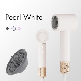 Yoole Plasma High-Speed Hair Dryer 110K RPM Advanced Plasma Technology  Thermo-Control & Ergonomic Design Ultra-Fast Drying for All Hair Types 【Autumn Promotion】 - Color: Pearl White