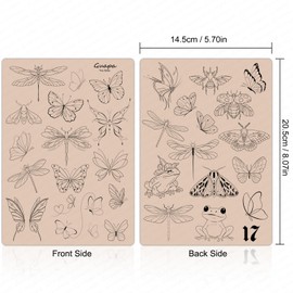 2PCS Double-Sided Tattoo Practice Skin with Pre-Printed Light Gray Stencil Designs –1.5mm Thick Silicone Pad for Fine Line & Tiny Tattoo Training (2PCS Pink Pad #17)