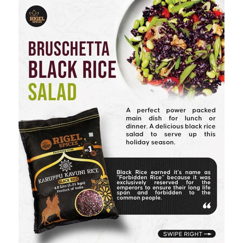 Rigel Spices | Karuppu Kavuni Black Rice (4 Pounds) |