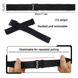 Modixun 15pcs Adjustable Elastic Band for Wigs, Glueless Wig Straps for Keeping Wigs in Place, Adjustable Wig Band Sewing for Making Wig and Wig Caps, 1.2in×12in