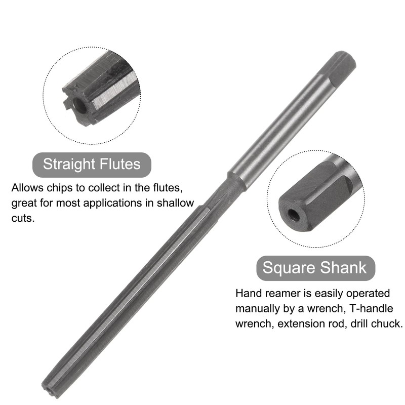 sourcing map Hand Reamers, 5mm H7 Metric Reamer Drill Bit