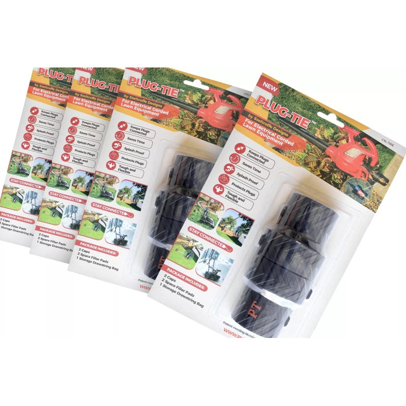 Plug-Tie Cord Safety Cover for Electrical Corded Lawn Equipment