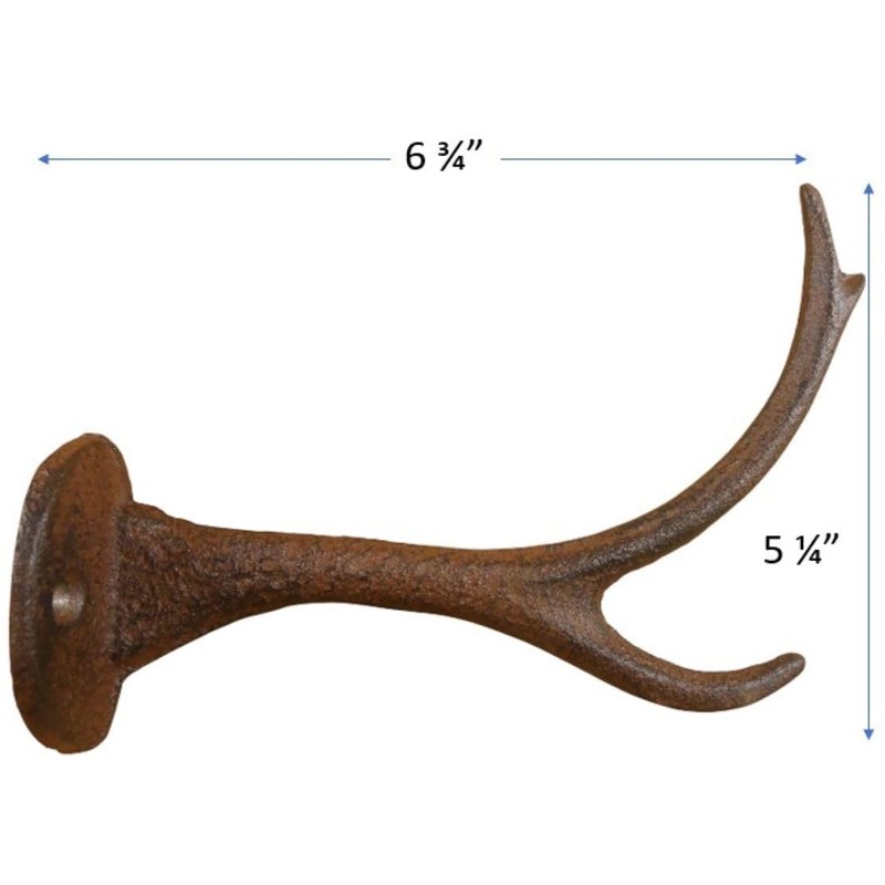 Midwest Craft House 8 CAST Iron Deer Antler Coat Hooks