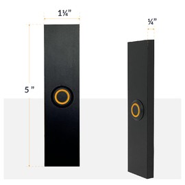 Newhouse Hardware Rectangular Lighted Wired Metal Doorbell Button in Black BT6RL, for Doorbell Chime, Buzzer, or Ringer, Door Bell Button Only, Buzzer Button with LED Button Light