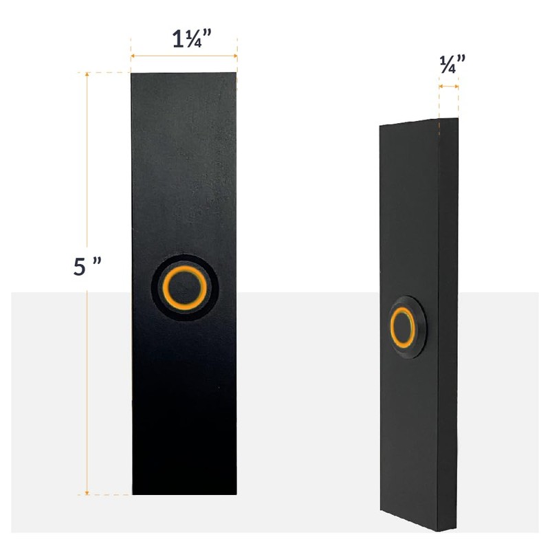 Newhouse Hardware Rectangular Lighted Wired Metal Doorbell Button in Black