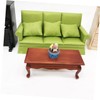 MINAOLULUS 1 Set Dollhouse Sofa 1:12 Scale Miniature Sofa Green