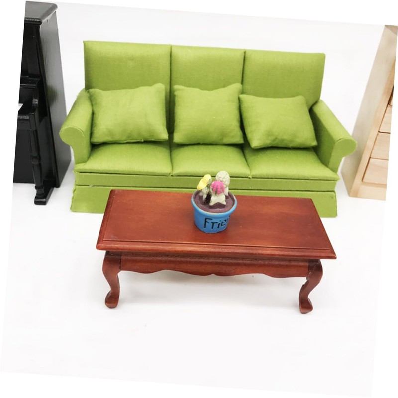 MINAOLULUS 1 Set Dollhouse Sofa 1:12 Scale Miniature Sofa Green