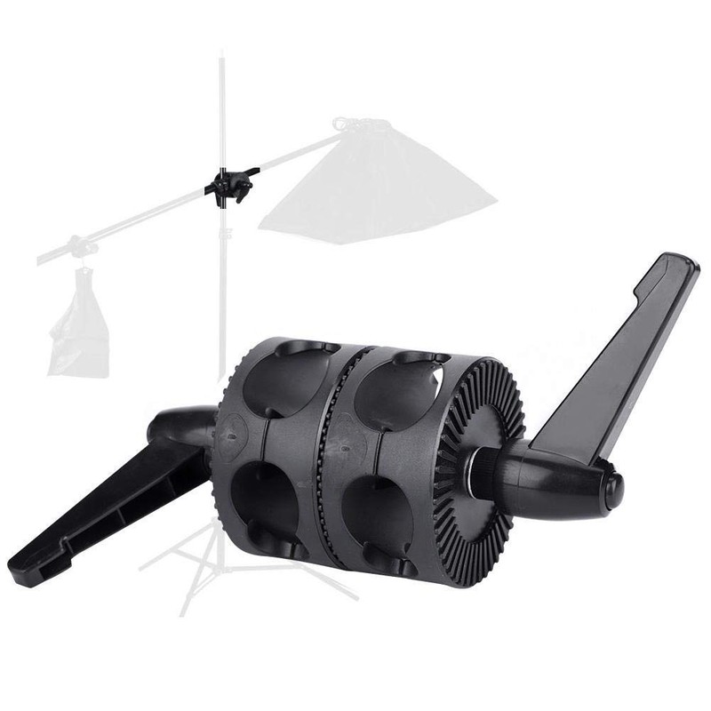 Diyeeni Handle Head Reflector Mount Double Wheel Light Tripod Adapter