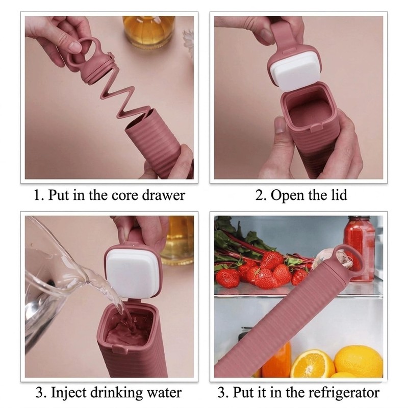 2-Pack Pull-Apart Ice Cube Trays with Lid, Press-Type Easy Release,