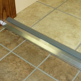 M-D Building Products 8029 M-D 0 Deluxe High Rug Door Threshold with Vinyl Seal, 3-3/4 in W X 36 in L X 1-1/8 in H, x 3-3/4" W x 1-1/8" H, Aluminum