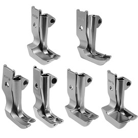 Fbshicung 6SET Piping Walking Presser feet Compatible with CONSEW 206RB 225 226R JUKI LU-562/563/1508 Single Needle Industrial Machine Walking Foot(S32 1/8+3/16+1/4+5/16+3/8+1/2)