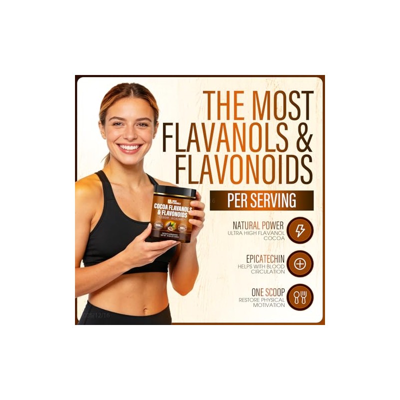 High Flavanol Cocoa Powder – 𝟏𝟓𝟎𝟎𝐦𝐠 Flavanols with 𝟕𝟎𝟎𝐦𝐠 Naturally