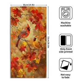 Juego de 2 toallas de mano de Fall Birds, 14 x 28 pulgadas, hojas de arce rústicas de otoño, cosecha de Acción de Gracias, toalla de té, secado para hornear, cocina, decoración de baño