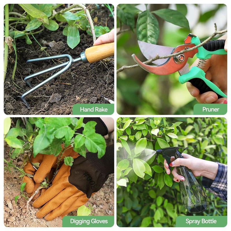 Gardening Tools 9-Piece Heavy Duty Garden Hand Tools with Fashion
