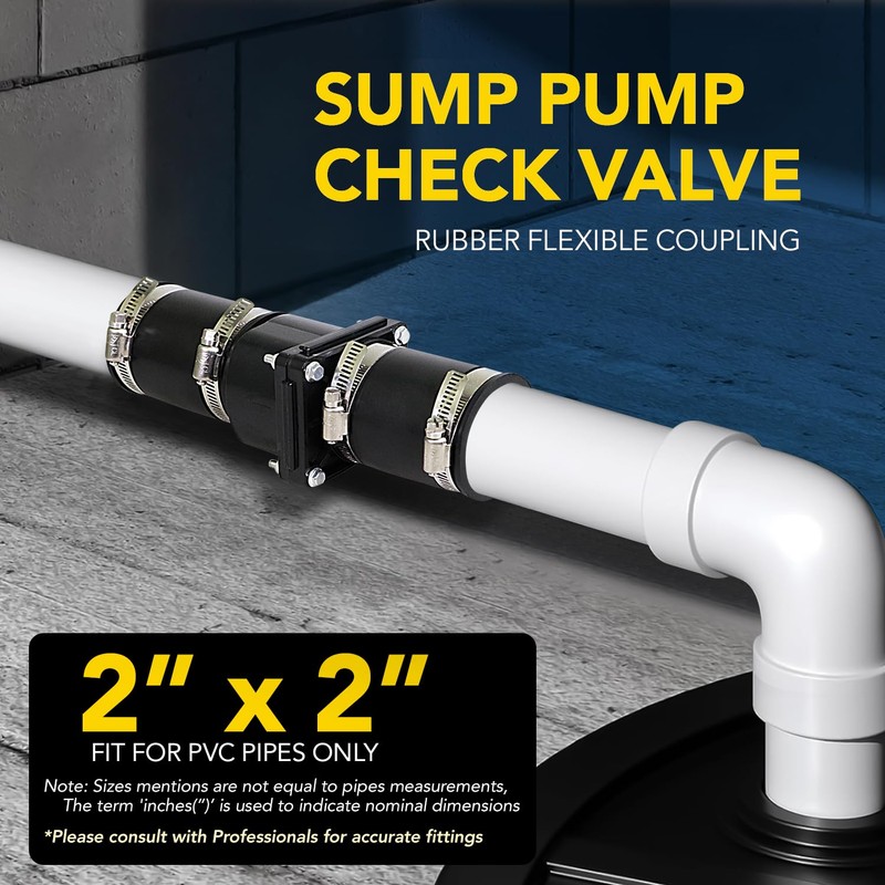 SUPPLY GIANT TQDW44 Plastic Sump Pump Check Valve with PVC
