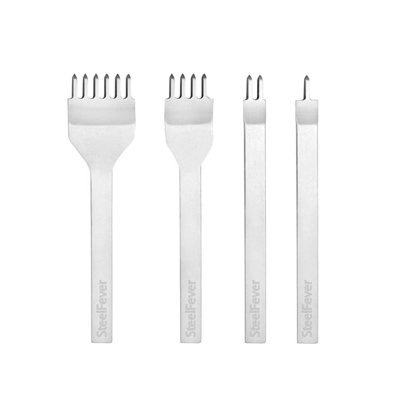 Leather Craft Tool Hole Punches 1+2+4+6 Prong Lacing Stitching Punch,