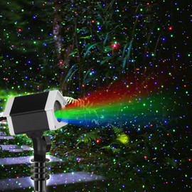 Lunmore Christmas Laser Lights, Outdoor Garden Laser Lights Star Projector with Moving Firefly for Outdoor, Indoor, Christmas, Holiday (Red Green Blue)