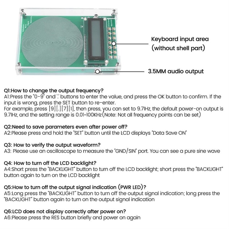 NIZEAMI Custom Frequency Generator V2, 7.83Hz SchumannWave Resonance Generator 0.01Hz~200000Hz