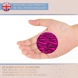 Destination Vinyl ltd Magnet for Refrigerator, Fridge - Cute Pink Zebra Stripes Animals Zoo for Office, Cabinet and Whiteboard, Magnetic Stickers, 8470