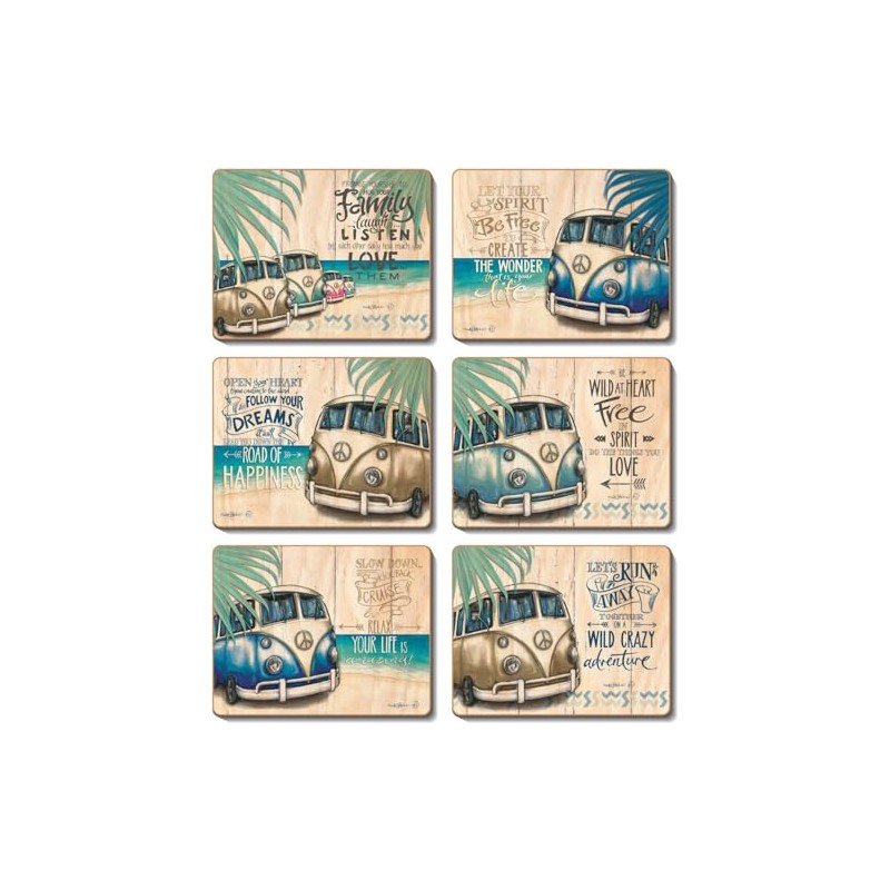 Cinnamon LPC338 Vintage Kombi Drink Coasters