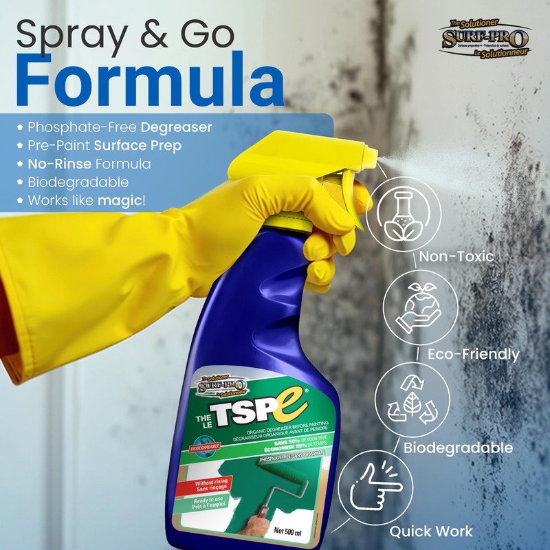 TSPE Cleaner Spray – 500ml Eco-Friendly No-Rinse Degreaser for Walls,