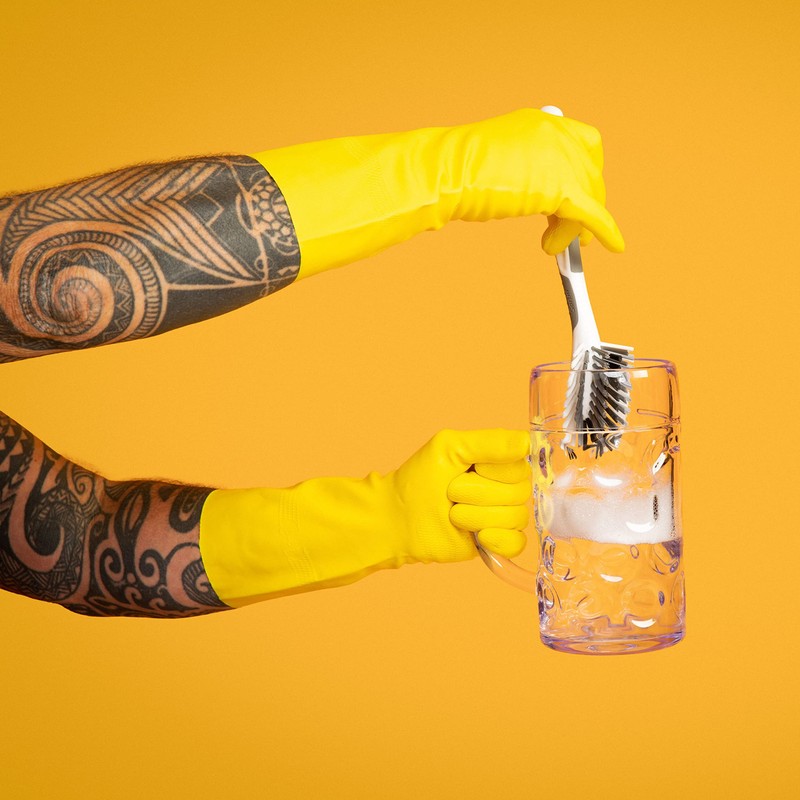Sorbo Medium Household Gloves, Latex Washing Up Gloves, Rubber Gloves,