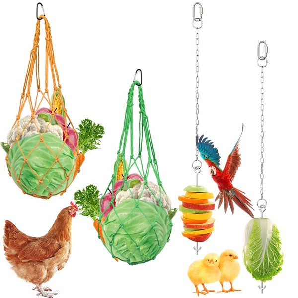 Chicken Veggies Skewer Vegetable Hanging Feeder Toy Chicken Fruit Feeder