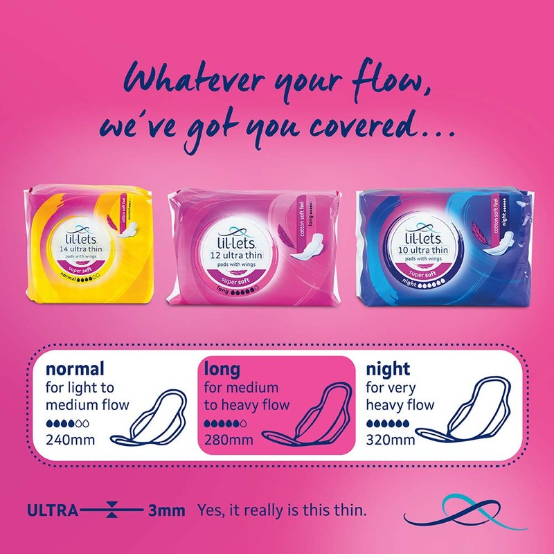 Lil-Lets Super Soft Ultra Sanitary Towels Long with Wings Pack