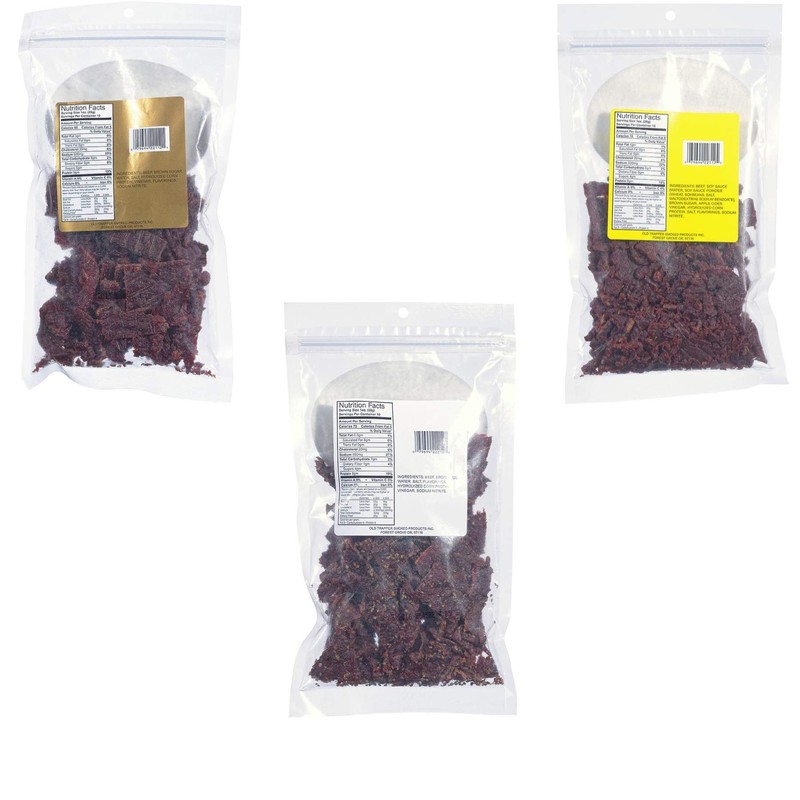 OLD TRAPPER BEEF JERKY VARIETY 10 OZ (PACK OF 3
