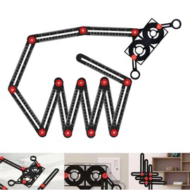 Lyshujli 12 Fold Multi-Angle Measuring Tool,12 Sided Angle Measurement,Tile Opening Hole Angle Template Tool with Positioning Apertures for Flooring/Woodworking/Tiling, Roofing