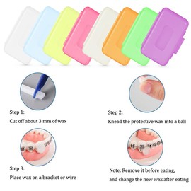 OBTANIM 15 Pack Pink Braces Wax Dental Care Orthodontic Wax for Braces Wearer