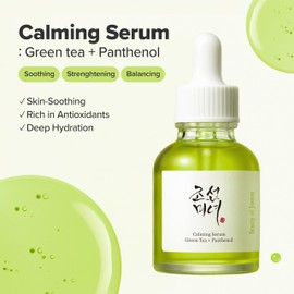 Beauty of Joseon Calming Serum Green Tea Panthenol Soothing, Moisturizing Sensitive, Acne-Prone, UV Irritated Skin, Daily Korean Skin Care for Men and Women, 30ml 1 fl.oz