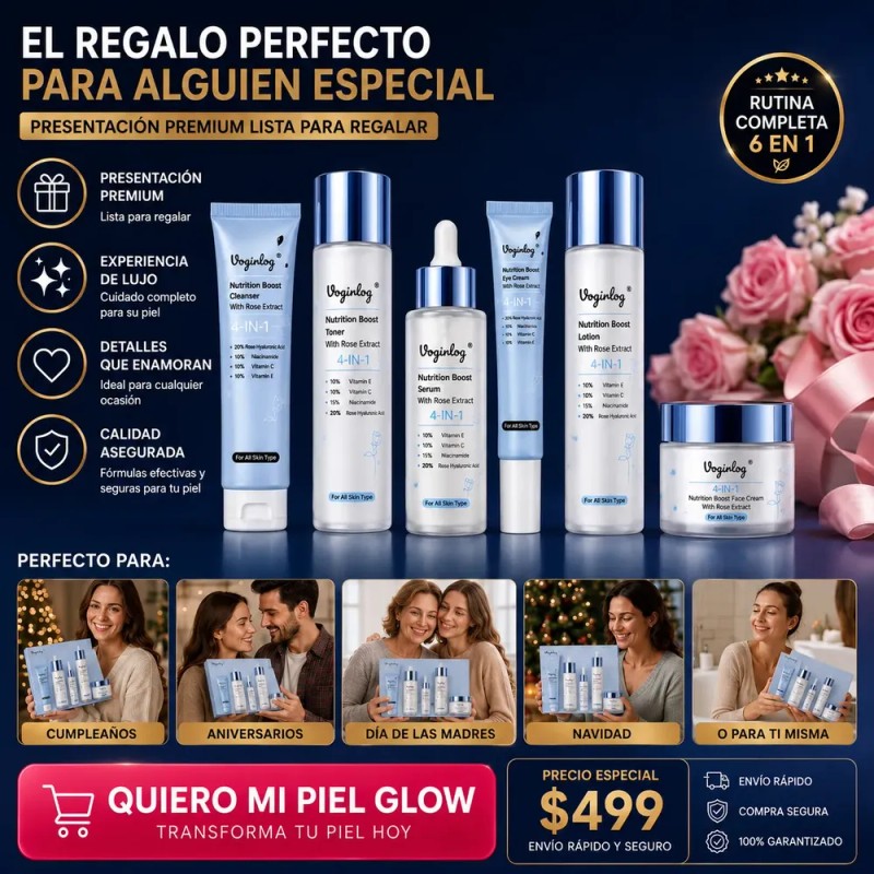 Kit Skincare Coreano 6 Pasos Glow Ácido Hialurónico Vogirlog