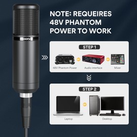 MAONO MAONO XLR Condenser Microphone, Professional Cardioid Studio Recording Mic for Streaming, Podcasting, Singing, Voice-Over, Vocal, Home-Studio, YouTube, Skype, Twitch (PM320S)