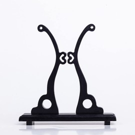 auncfofo Chinese Hand Fan Stand Wood Sturdy Folding Fan Stand Round Fan Display Base Holder Home Office Table Decor