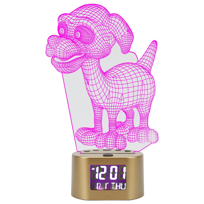 Acrylic Cartoon Night Light Dual Power Supply Alarm Clock Perpetual