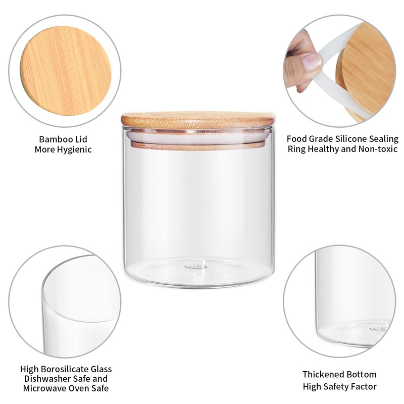 18 Oz/550 ML Glass Jar with Lid, Clear Thickened Version