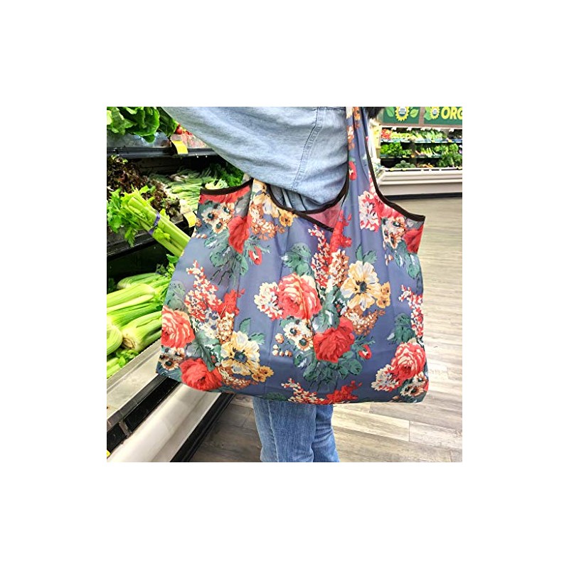 Allydrew - Bolsa de comestibles reutilizable, Perros negros, Large, 1