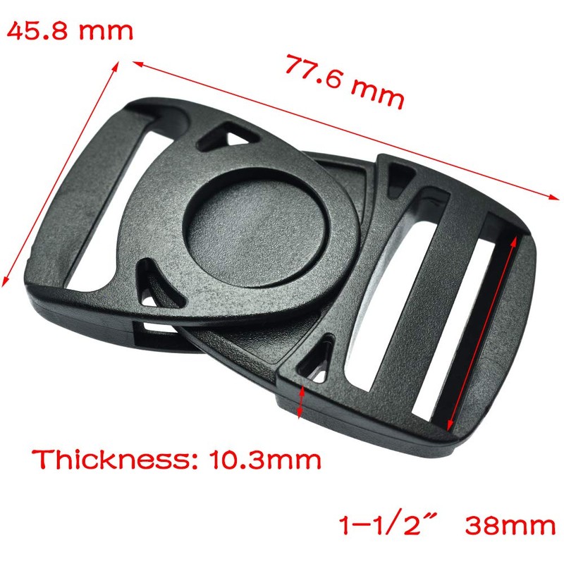 sacoora 10pcs Plastic Side Release Center Buckles Swing Head Swivel