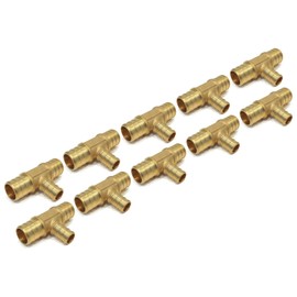 (10) New 3/4" x 3/4" x 1/2" PEX Brass TEES Fitting Replace Viega 46443 by The ROP Shop