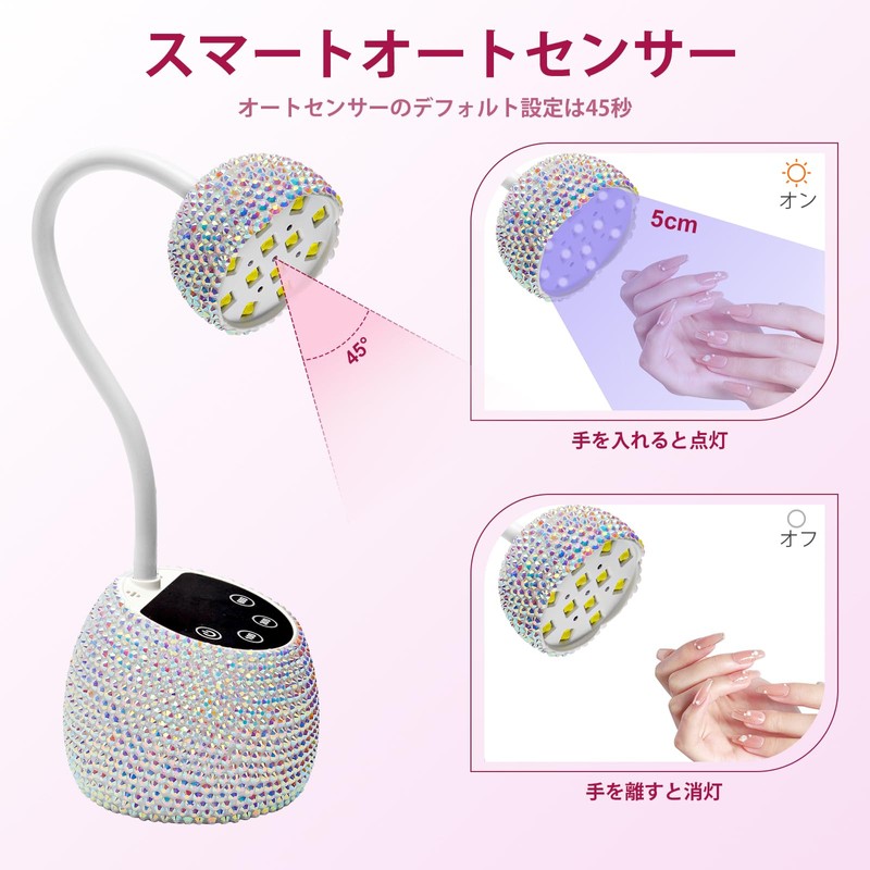 CGBE UV LED Nail Light with Auto Sensor, 36W Cordless