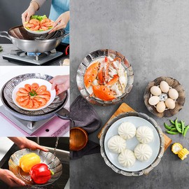 SVUPUE Steamer Insert, Diameter 24 cm, Vegetable Steamer, Stainless Steel Steamer, Steamer Insert, for Vegetables, Pans and Various Cooking Processes