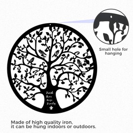 bowarepro Metal Tree of Life Wall Art 28cm/11Inch Wall Decor Silhouette Black Wall Art for Garden Kitchen Bedroom Indoor Outdoor