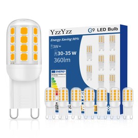 YzzYzz G9 LED Warm White 2700 K, 3 W Bulb G9 LED 360 LM Replacement 30 W 40 W Halogen Bulb, G9 LED Warm White Bulb, 360° Beam Angle, No Flickering, Not Dimmable, LED G9 Pin Base Pack of 8