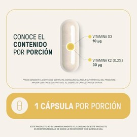 LIFE 360+ Vitamina D3 400 UI + K2 | 360 Cápsulas. Alta absorción. Apoyo a la salud ósea | Sin azúcar añadida ni colorantes | Ingredientes de origen na